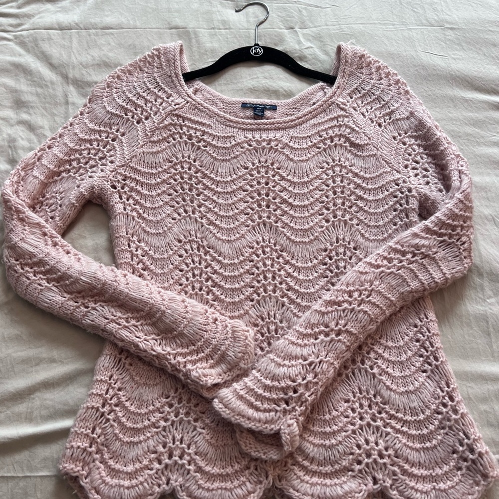 American Eagle Outfitters Light Pink Knit Sweater